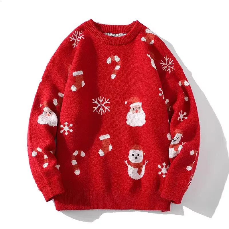 Mens Winter Sweater Christmas Knit Sweater For Men Fashion Mens Winter Pajamas Pullover Knitted Top Autumn 240821
