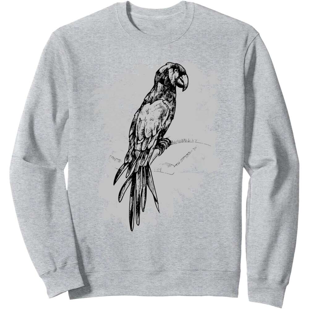 Long Sleeve Shirts for Men sweatshirt African Grey Bird Funny Parrot Lover Gift Sweatshirt T shirt Tee Streetwear Casual tops clothes