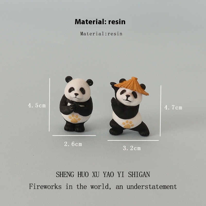 Resin Kung Fu Panda Sculpture - Unique Desk Topper and Home Decorative Artwork