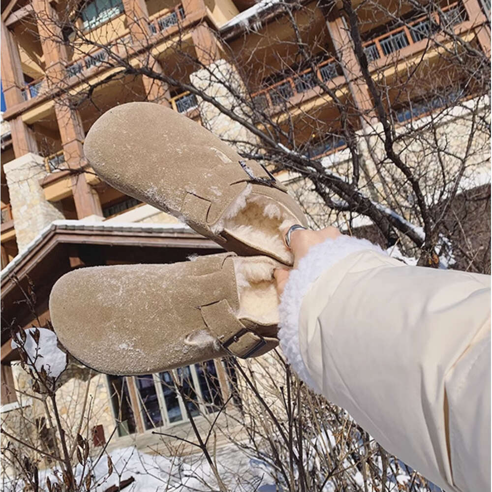 Ddmysports Grape Mama S Same Winter Plush Insulation Thick Soled Leather Big Toe Single Shoe Fur Boken Shoes For Women OUTDOOR