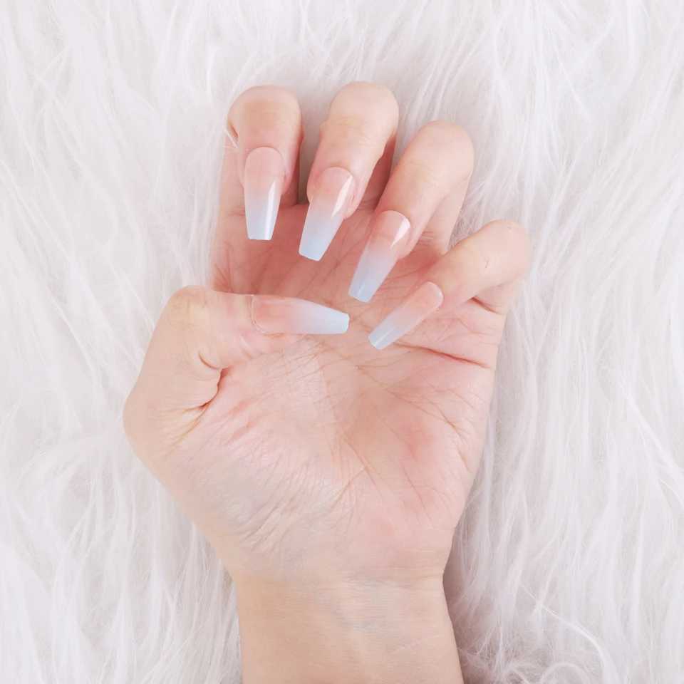 24Pcs/Box Sweet Short Round/Point Head False Nail Art Full Cover Detachable Artificial Fake Nails Ballerina Press on Nails TipsXJ241025