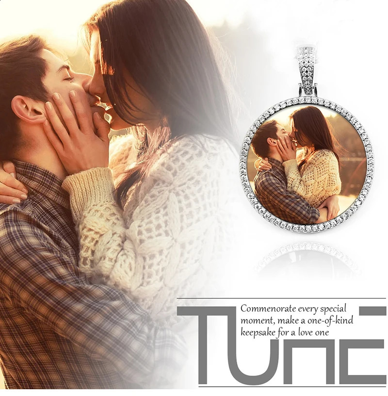 Unisex round memory medal pendant for mens hip-hop jewelry customization po 240808