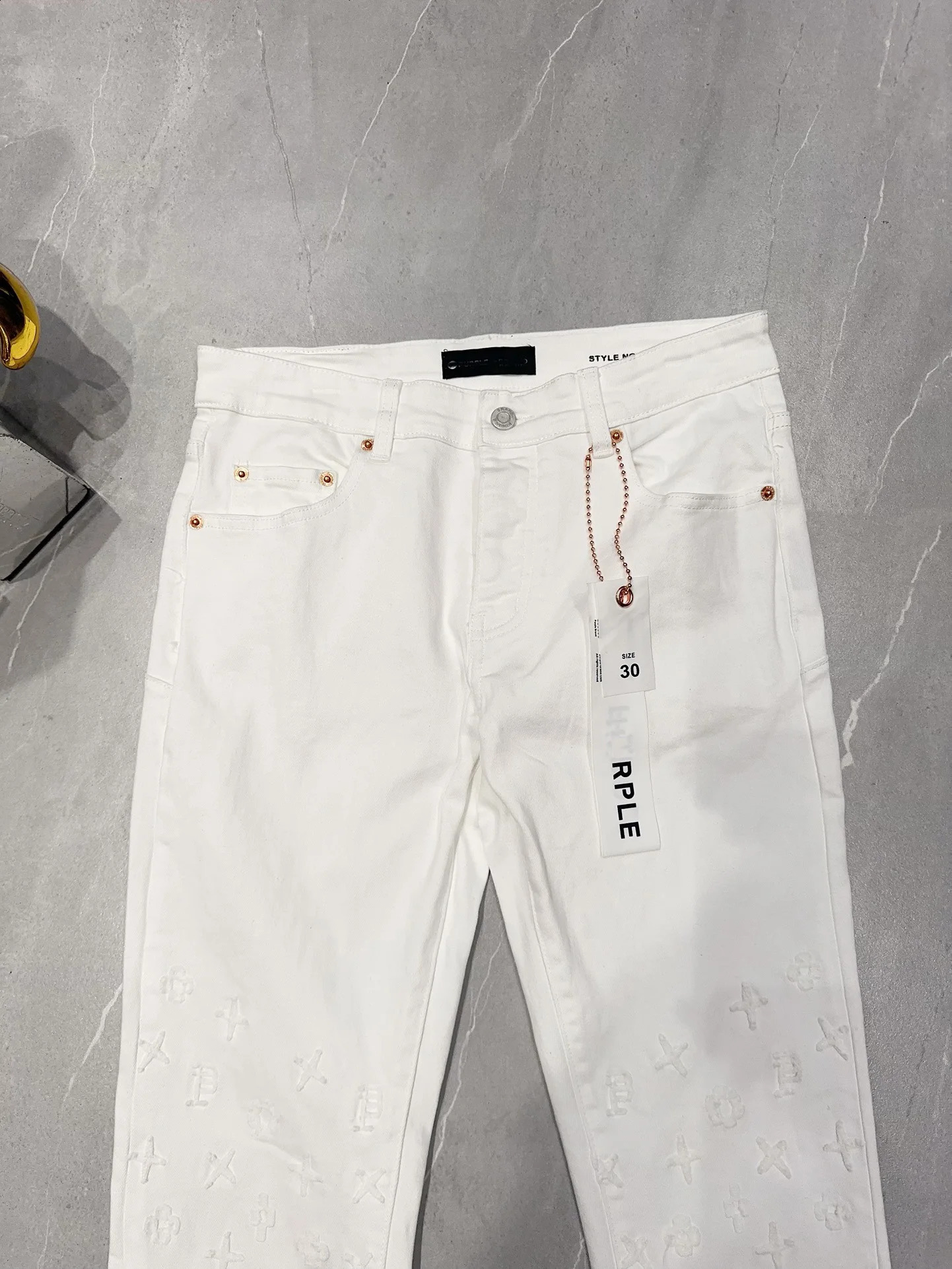 Trendy White Jeans Men Stretchy Skinny Fit Denim Pants Man Pure Solid Color Casual Trousers 240821