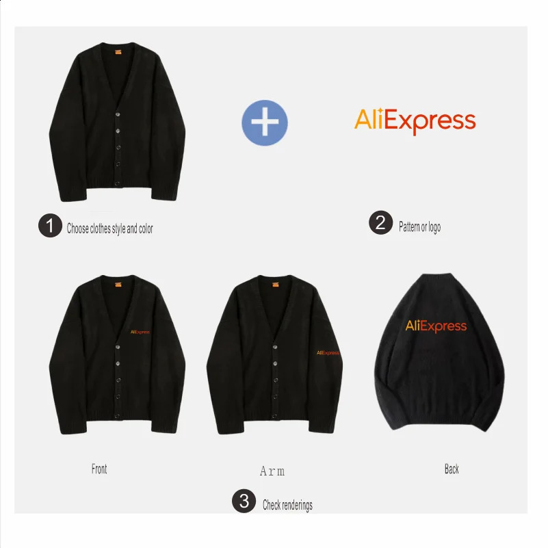 Fashion Knitting Cardigan Custom Print Thickened Cold Resistant Comfy Winter Buttons Solid Sweater Cardigan Knitwear 240821