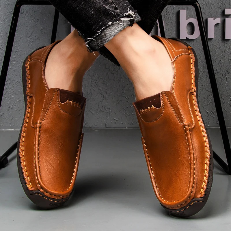 Mens casual shoes split leather mens casual shoes smooth sports shoes sizes 39-48 mens spring shoes 240821