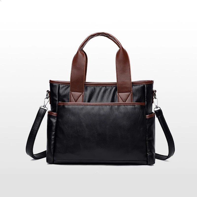 Vintage Soft Leather Top-handle Bags PU er Ladies Handbag Women Shoulder Bag Casual Tote 240820