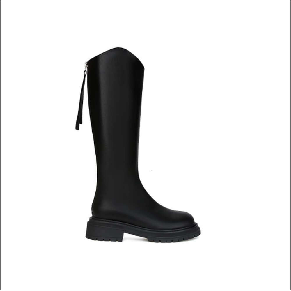 Ddmysports Su Yinyin Same Style Kitano Flower Mist Elastic Round Ead V Neck Back Zipper Mid Igh Women S Knight Boots OUTDOOR