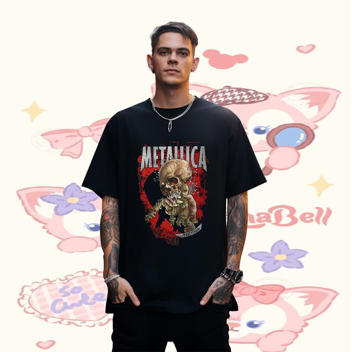 Designer skull Men Tops Tees 230g Pure Cotton T shirt Custom Print Oversized Anime Printing Street Breathable Short Sleeve Cool Design Clothes