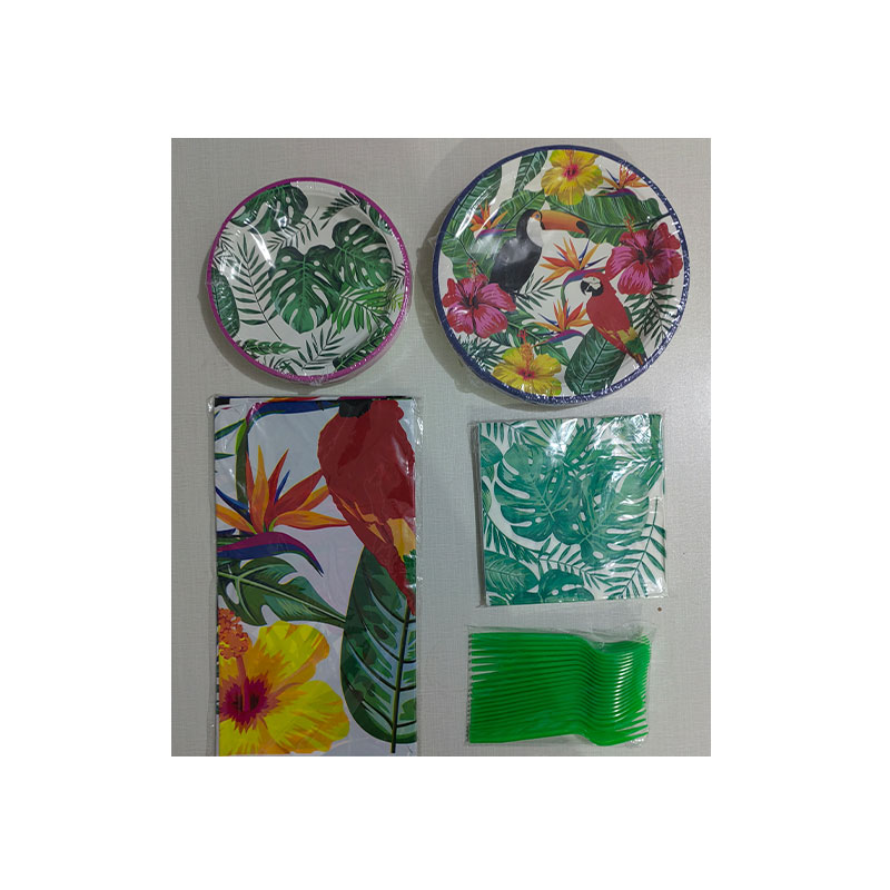 Hawaiian birthday decoration tableware set suitable for Hawaiian themed parties' birthday supplies