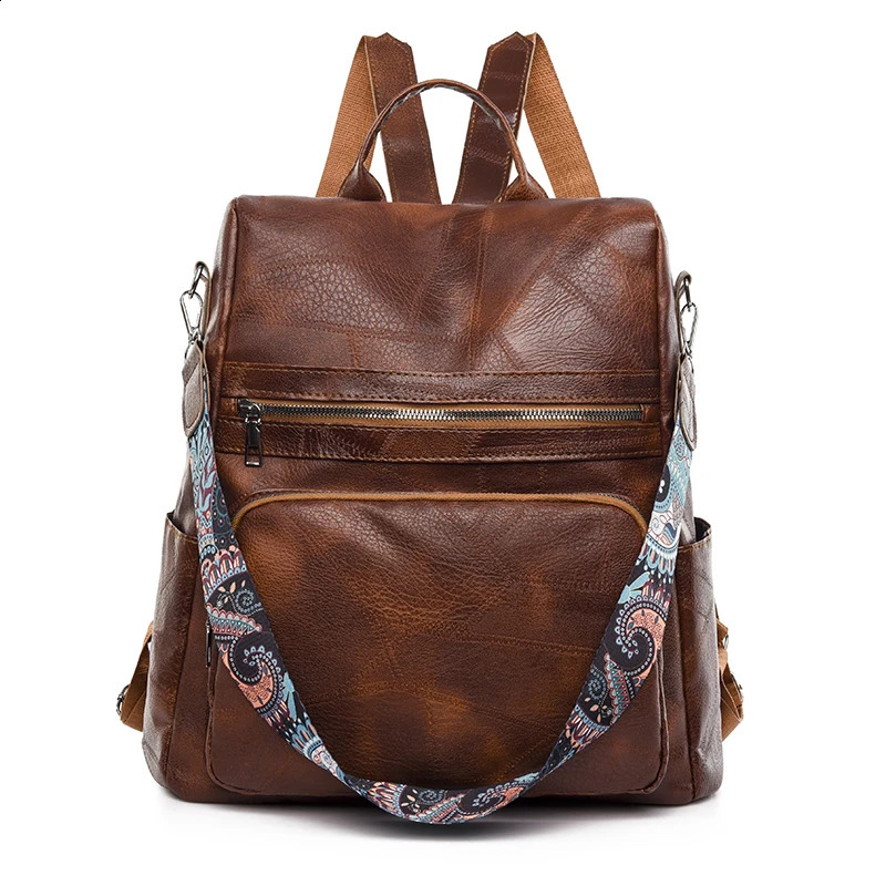 3-in-1 Women Backpacks Vintage Female Shoulder Bags Soft Leather Back Pack Ladies Travel BagPack Bag For Mochila 240902