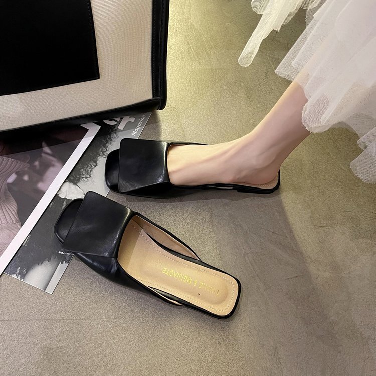 Ddmysports Design Sense Niche Flat French Semi Trailers External M Ller Slippers Women S Shoes Spring Summer OUTDOOR