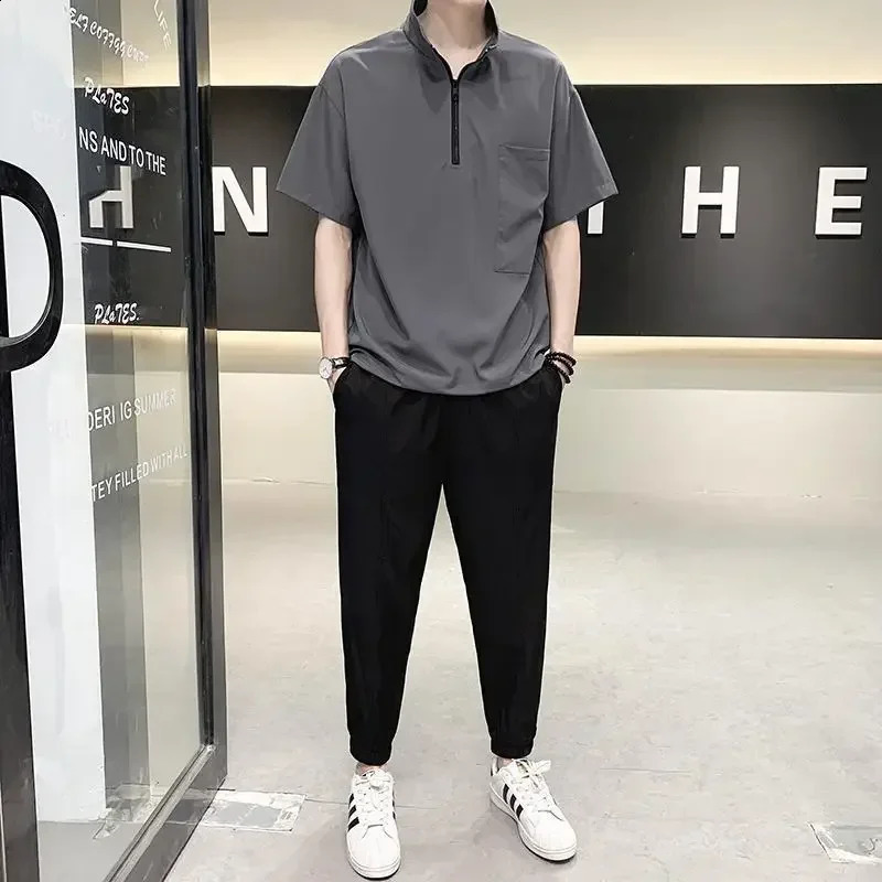 T Shirt Man Plain Tracksuit Sweatpants Pants Sets Sportswear Top No Mens Clothing Basic Sports Suits 5xl Trend Cool 240821
