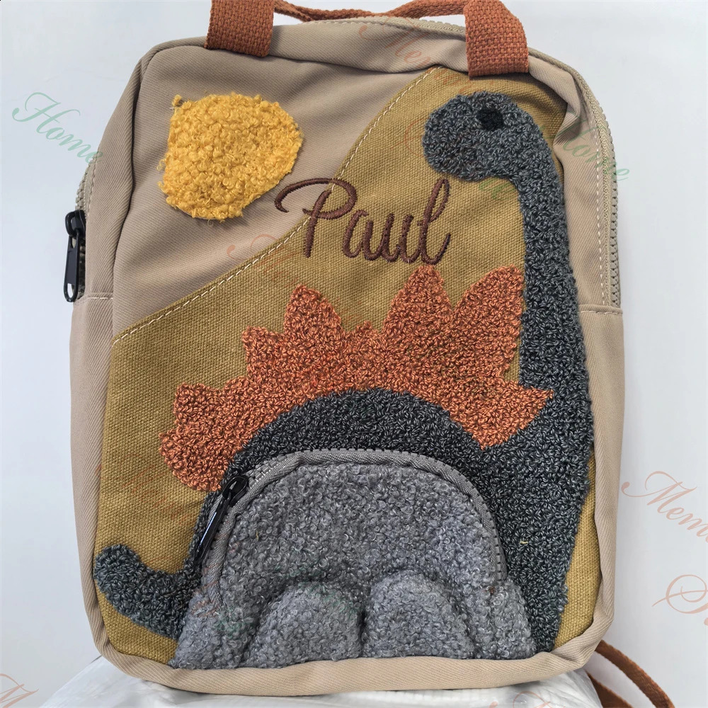 Baby Cartoon Dinosaur Bag Customized Name Childrens Day Gift Animal Backpack Personalized Embroidery 240820