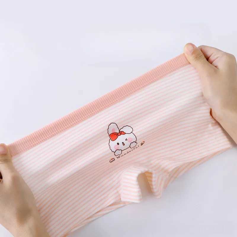 4PCS Girls Cotton Antibacterial Panties Kids Thin Breathable Knickers Cute Print Soft Comfort Underwears 3+y Young Child Clothes Y240821