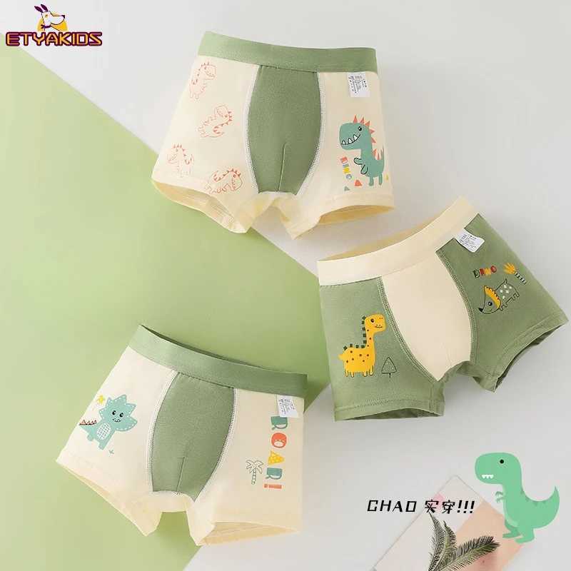 New Childrens Underwear Boys Panties Underpants Dinosaurs Helicopters Cars Cotton Breathable Kids Shorts Boy Boxer Briefs Y240821
