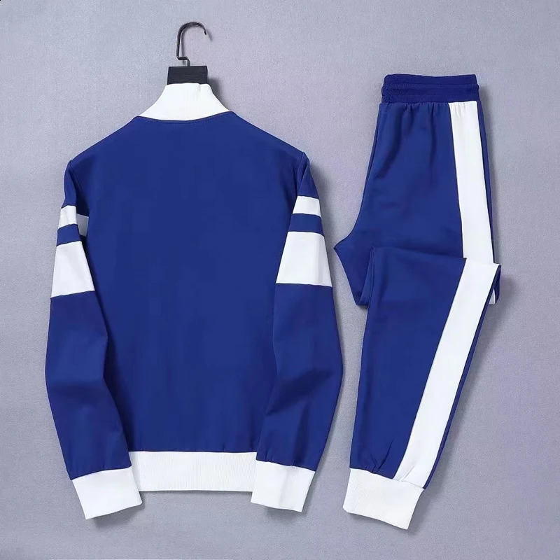 European mens and womens casual sports suit long-sleeved trousers high-end fashion two-piece suit 240821
