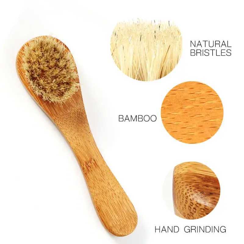 1PC Face Cleansing Brush Soft Natural Bamboo Hair Facial Cleansing Massage Portable Wash Deep Clean Face Beauty Skin Care Brush Y240821