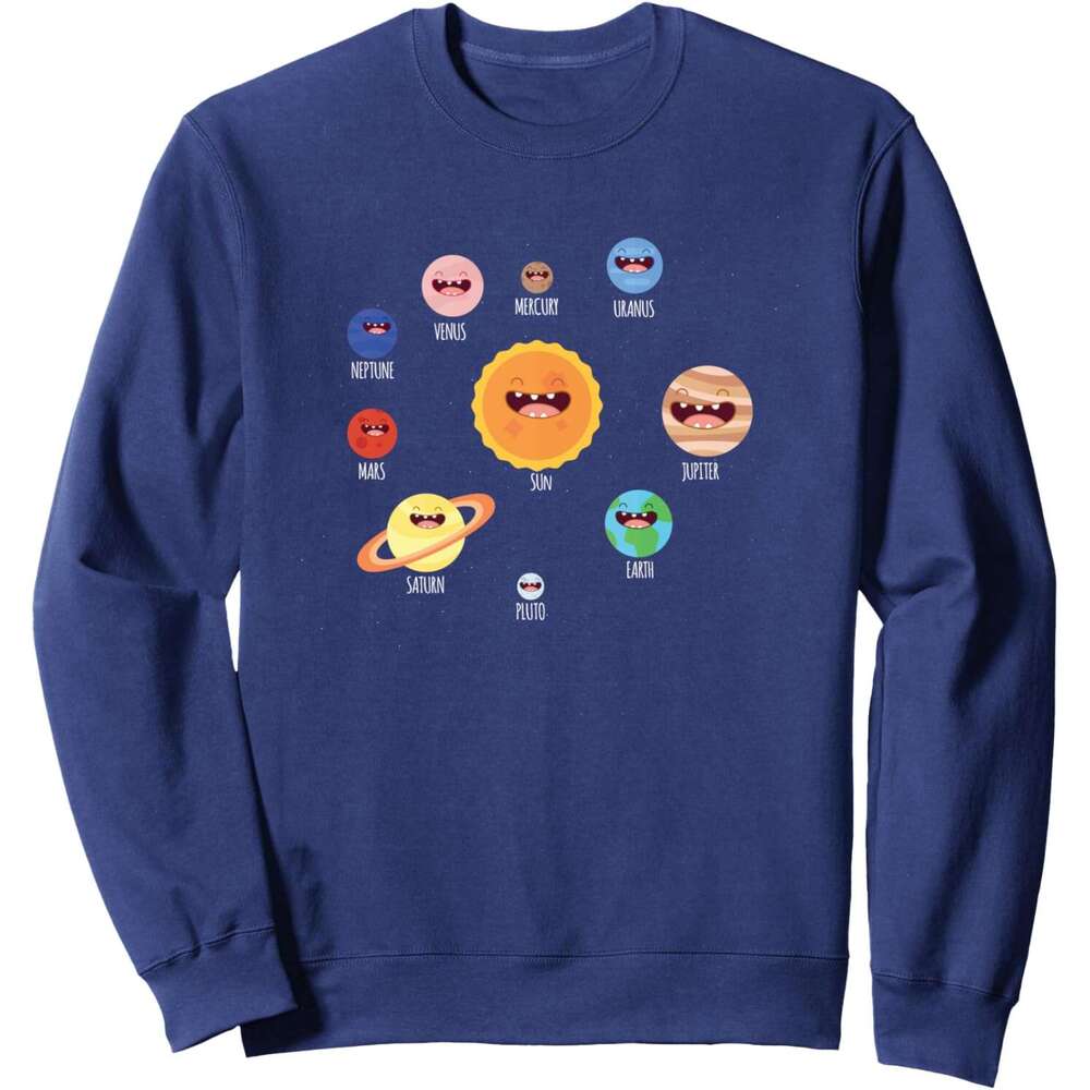 Long Sleeve Shirts for Men sweatshirt Cute Solar System Awesome Gift For Space Gee Sweatshirt T shirt Tee Streetwear Casual tops clothes