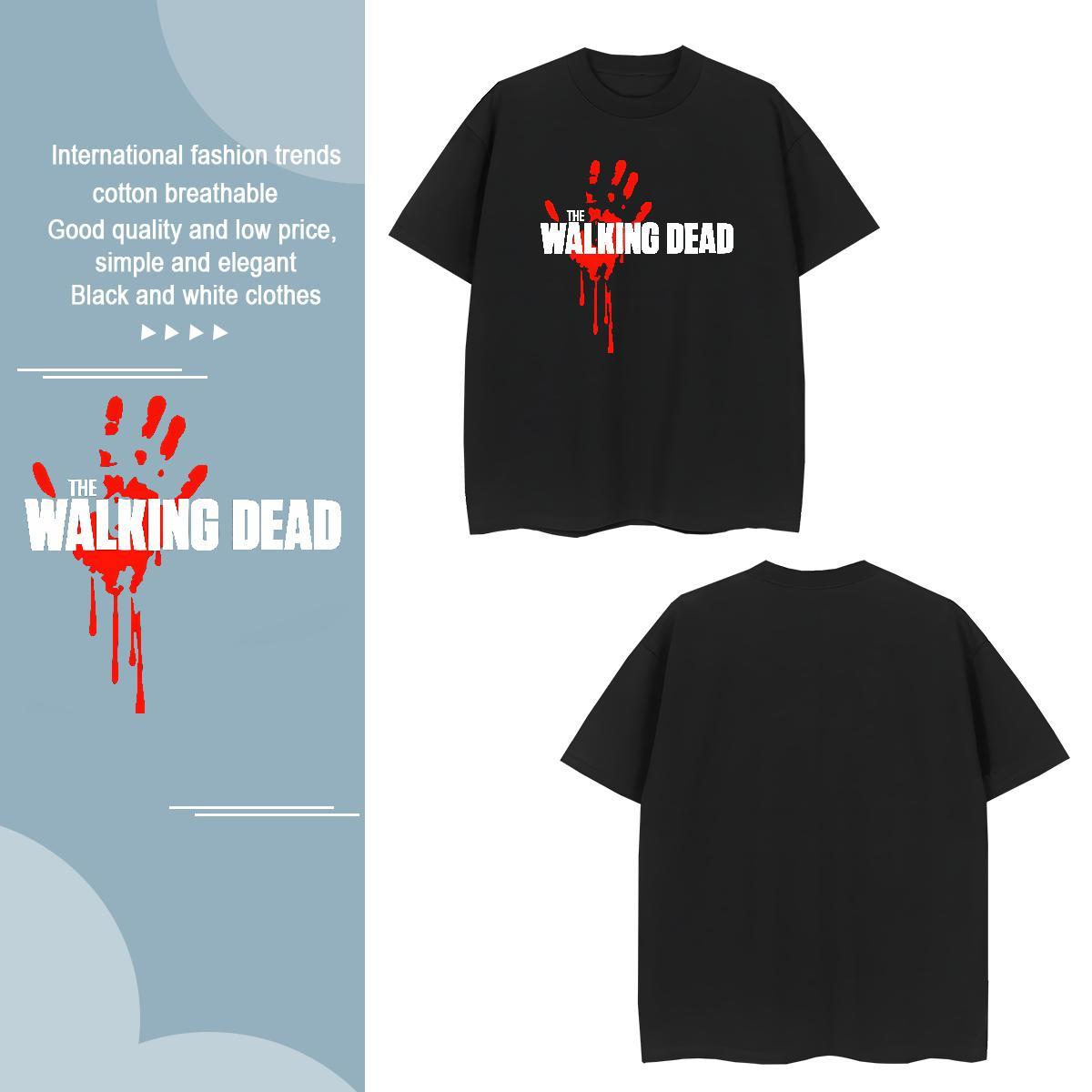Wholesale scary Tshirts 100% Cotton 230g T-Shirts for Men Custom Cartoon Casual Breathable Short Sleeve High Quality Wear