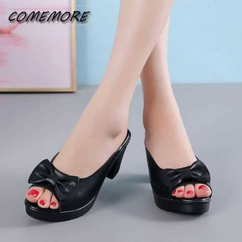 Luxury Womens Shoes Sandals Luxury Woman Summer Comfortable Slippers Butterfly-knot Flip Flops Thick Sole Mules Casual Footwear CL240806