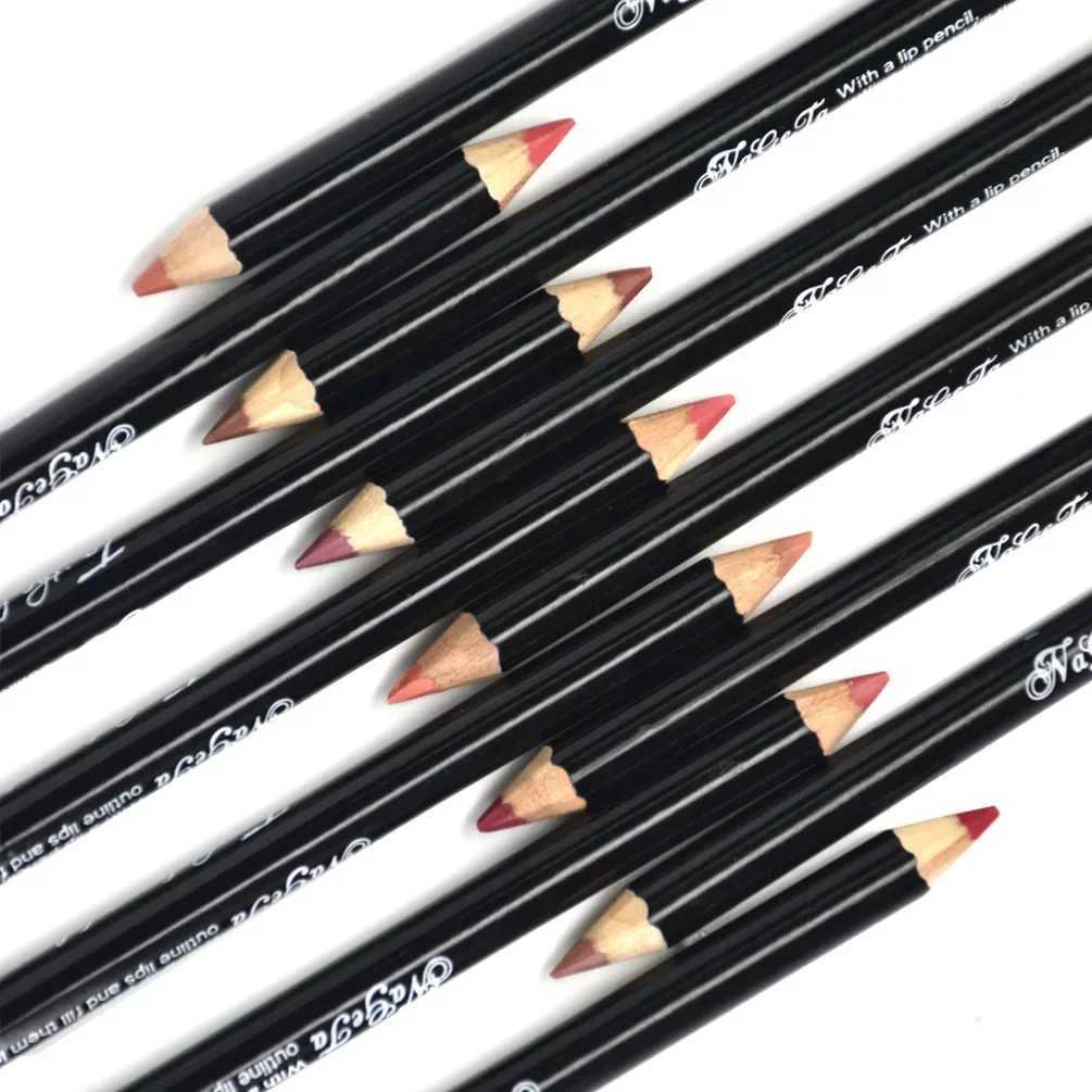 12Colors Matte Lip Liner Pen Single Piece Black Rod Waterproof Lip Gloss For Full Alluring Lips Cosmetics Cheap Makeup WholesaleXJ241209