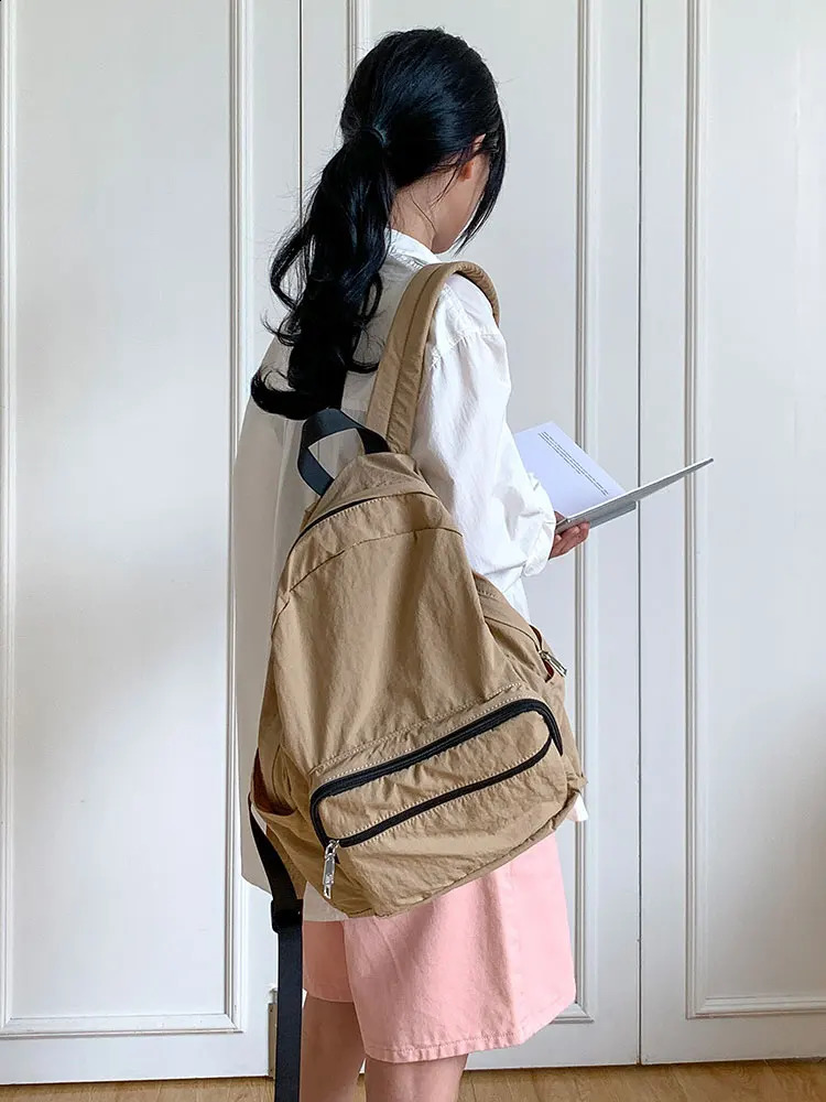 Waist womens backpack preparatory style nylon womens backpack niche design college womens travel girl backpack 240808
