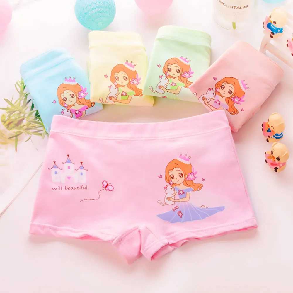 Girls Panties Kids Cotton Underwear Childrens Briefs Cartoon Short 5Pcs/lot Y240821