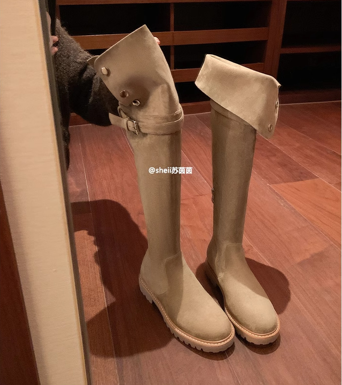 Ddmysports Same Style As Su Yinyin Cotton Snow Boots Two Pairs Of Lamb Fur Thick Heel Knee High Children S Long OUTDOOR