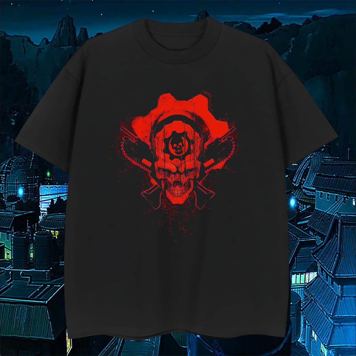 Free Shipping SKULL Tshirt for Man Woman 230g Cotton Men T Shirts Custom Print Oversized Casual Daily Wear Breathable Crew Neck Loose Tops
