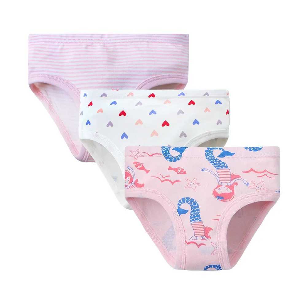 2-7 Years Girls Panties 3pcs Per Pack Cotton Student Kids Underwear Teen Panties Young Puberty Girls Underpant Y240821