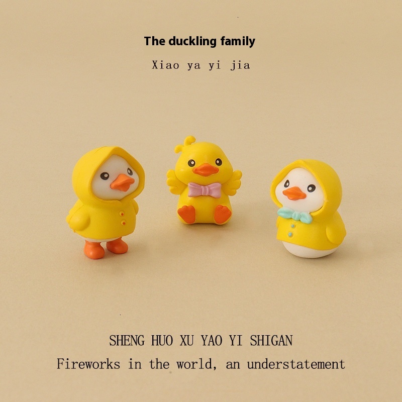 Charming Cartoon Duckling Made of Natural Moss Perfect for Desk and Room Accents