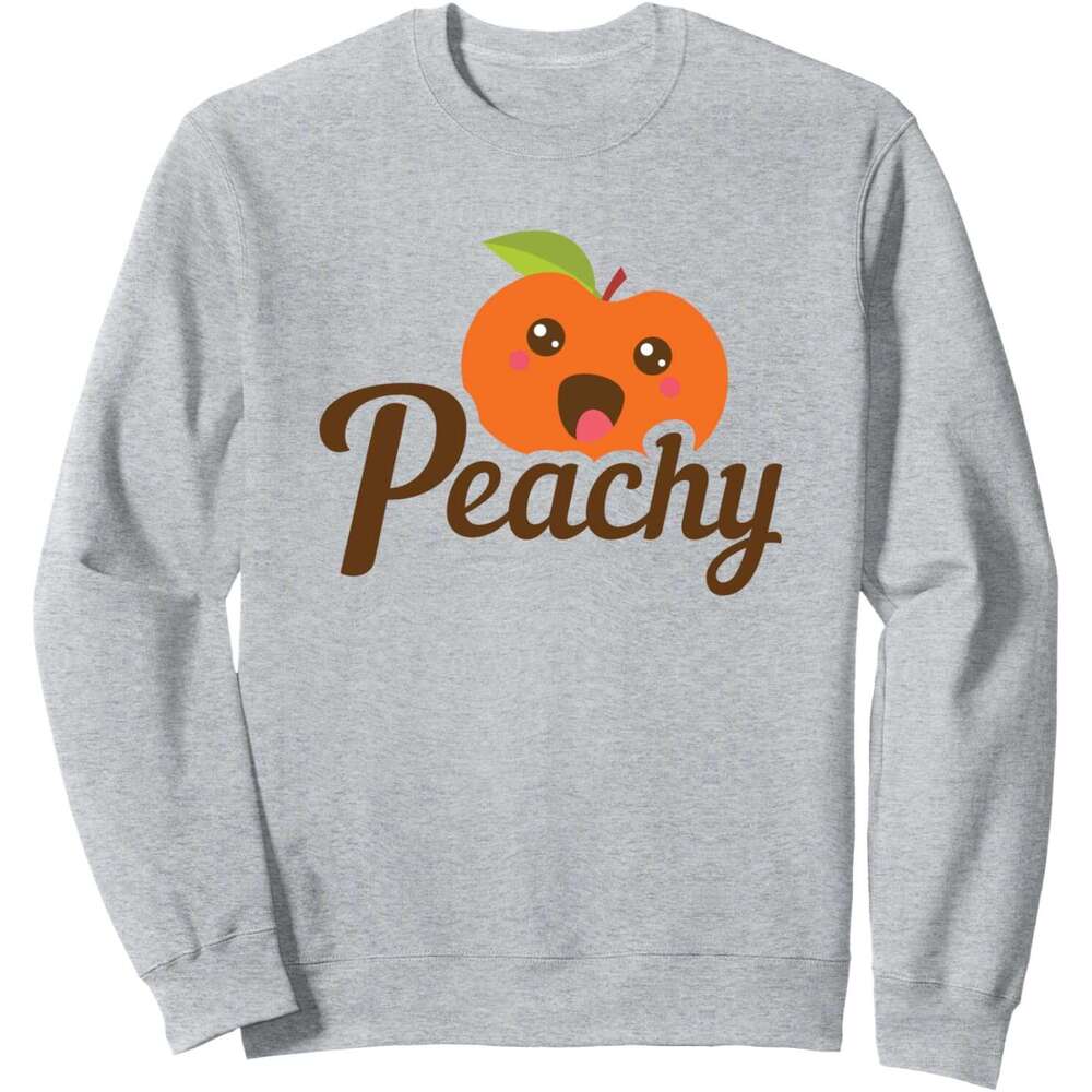 Long Sleeve Shirts for Men sweatshirt Cute Cartoon Fruit Mood Peachy Colors Life Apple Gift Sweatshirt T shirt Tee Streetwear Casual tops clothes