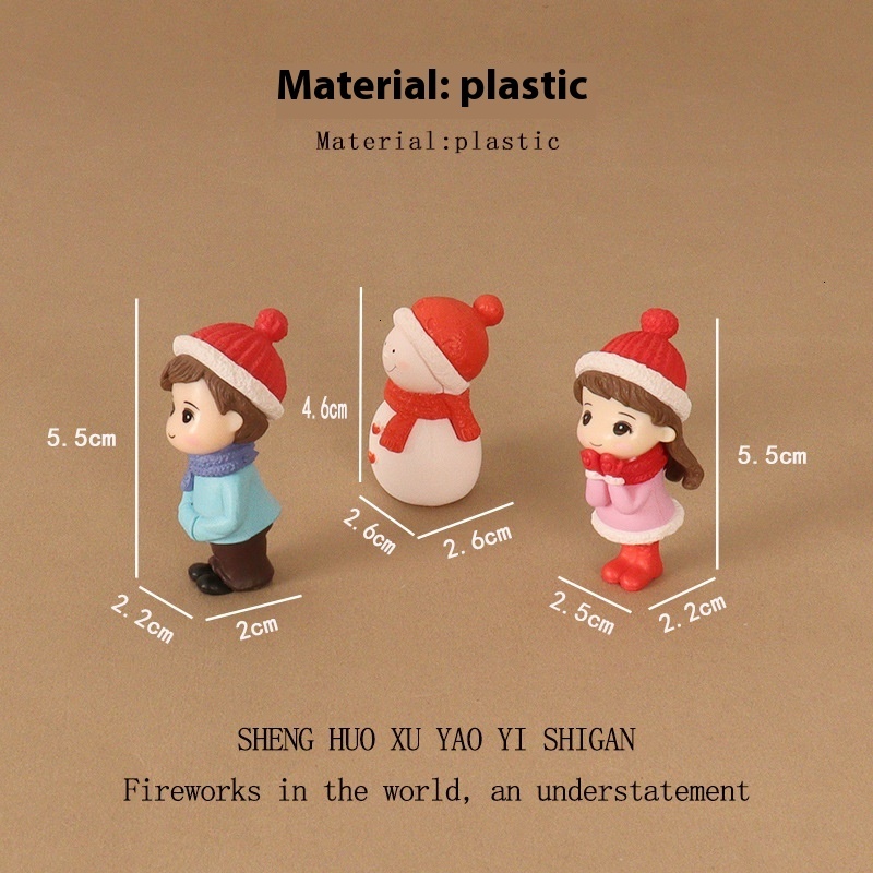Plastic handicrafts, cute mini girls, snowmen, baby house decorations, micro landscape scenes, car decorations