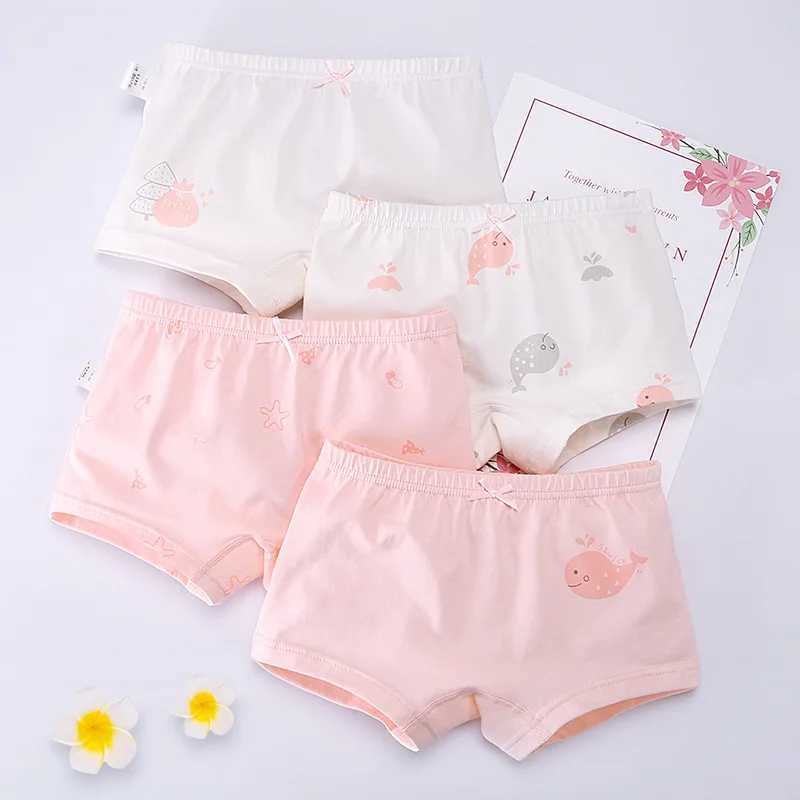 3-8 year old childrens underwear womens pure cotton childrens cartoon boxer Y240821