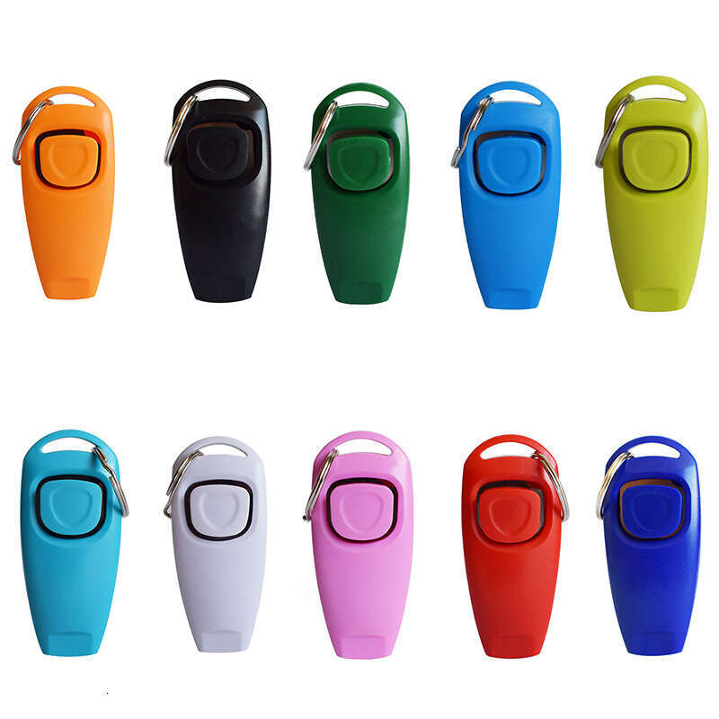 2 In 1 Whistle Clicker Dog Trainer Puppy Stop Barking Training Aid Tool with Key Ring Pet Supplies