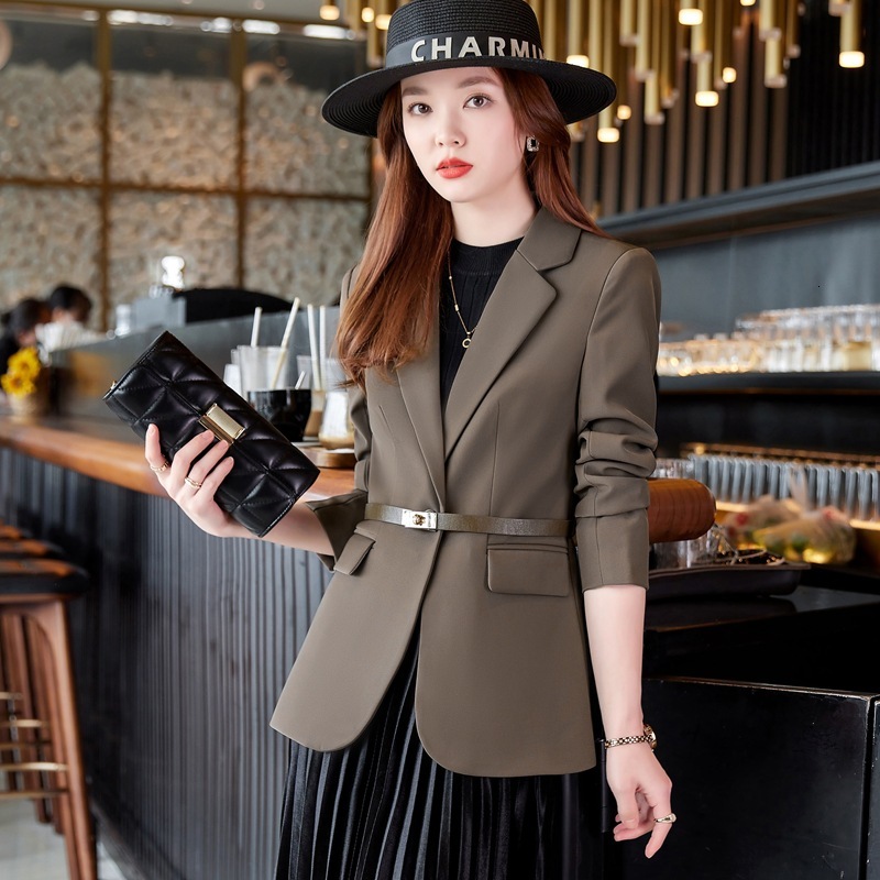 2024 autumn new collar jacket in clean color, professional casual fashion, versatile, simple temperament, small suit for women