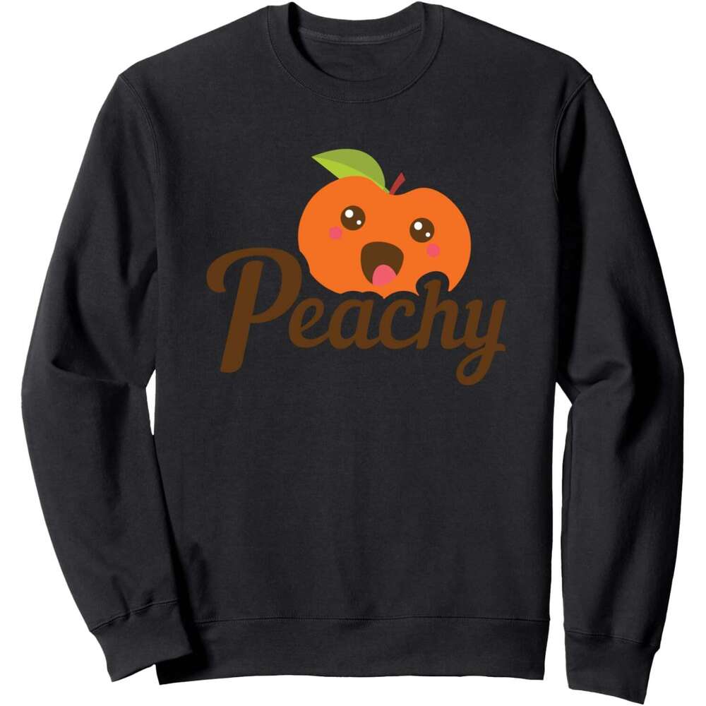 Long Sleeve Shirts for Men sweatshirt Cute Cartoon Fruit Mood Peachy Colors Life Apple Gift Sweatshirt T shirt Tee Streetwear Casual tops clothes