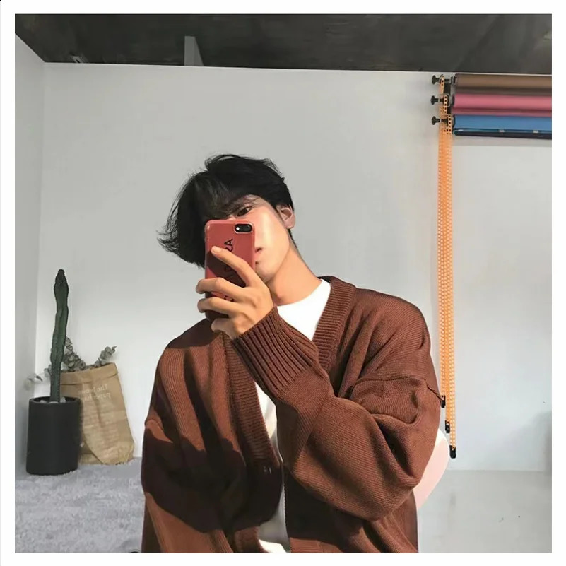 Fashion Knitting Cardigan Custom Print Thickened Cold Resistant Comfy Winter Buttons Solid Sweater Cardigan Knitwear 240821