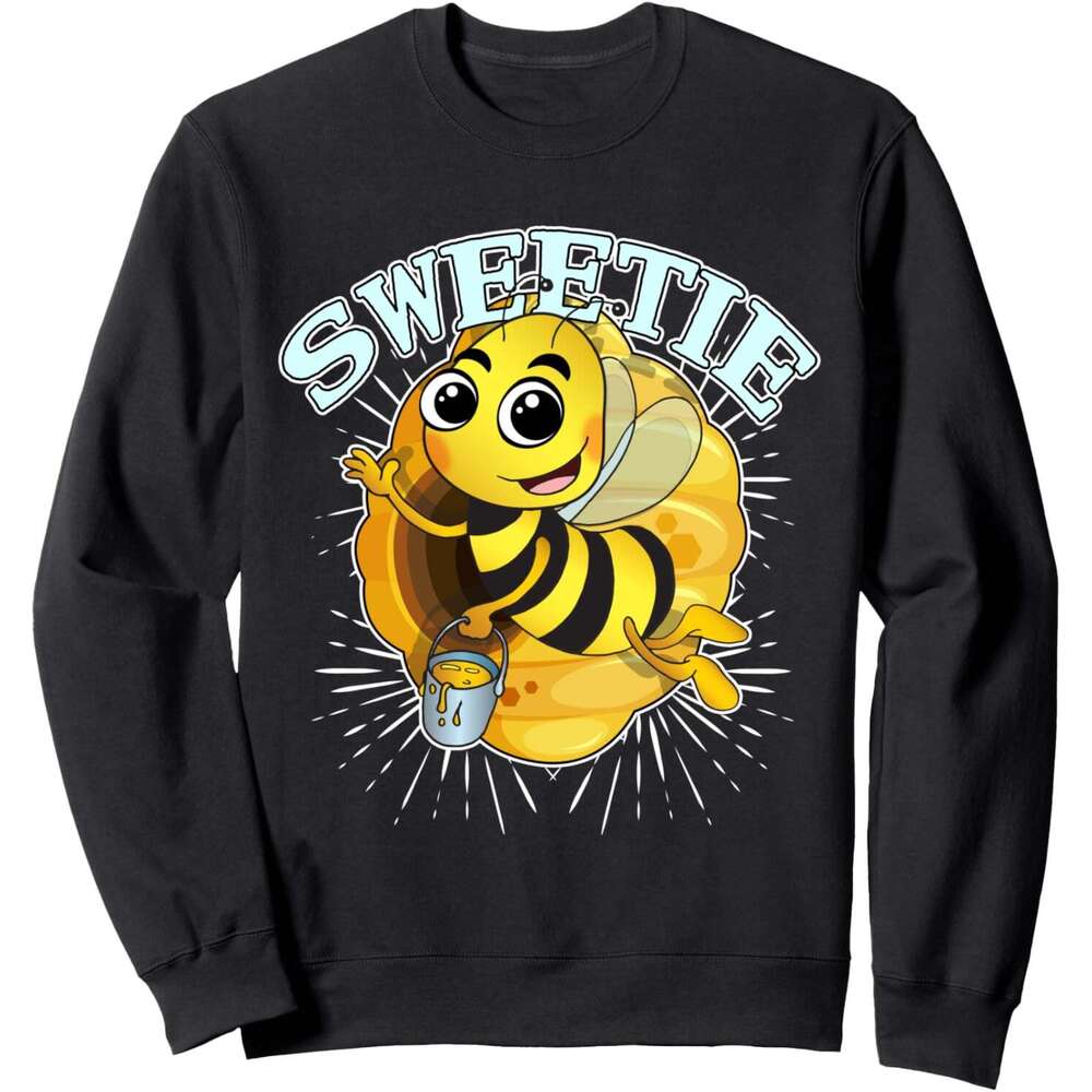 Long Sleeve Shirts for Men sweatshirt Cute Little Sweetie Bee Cartoon Bees Lovers Gift Sweet Honey Sweatshirt T shirt Tee Streetwear Casual tops cloth