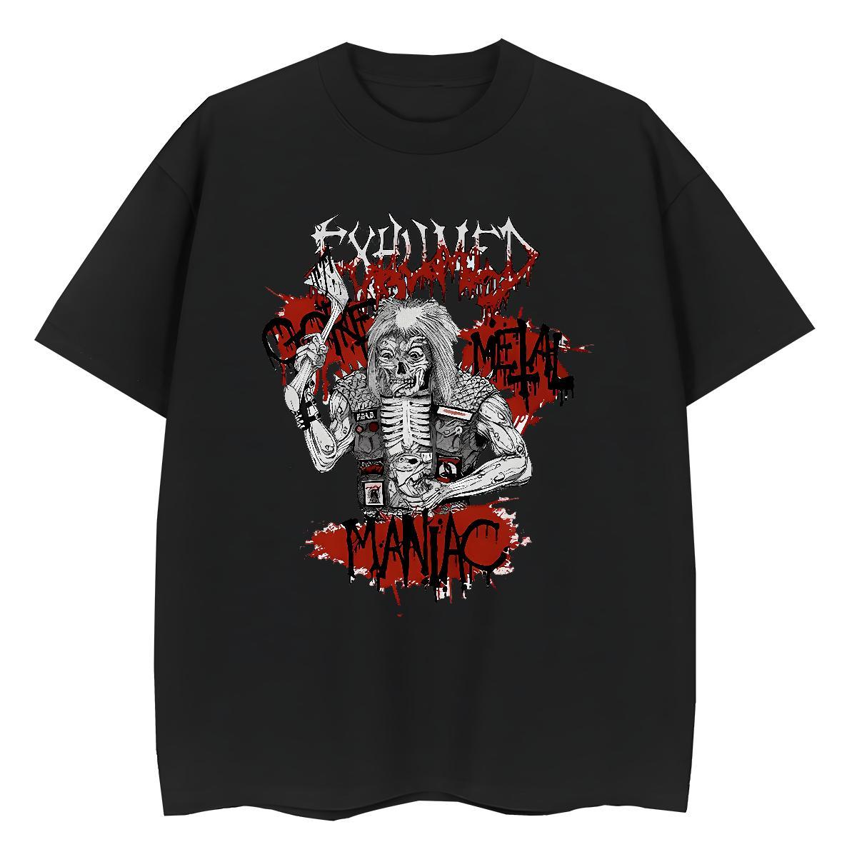 Classic Men Tops Tees 100% Cotton 230g Daily Outfit skull Crew Neck T Shirt For Man Loose Fit Oversized 4XL Tops Shirt