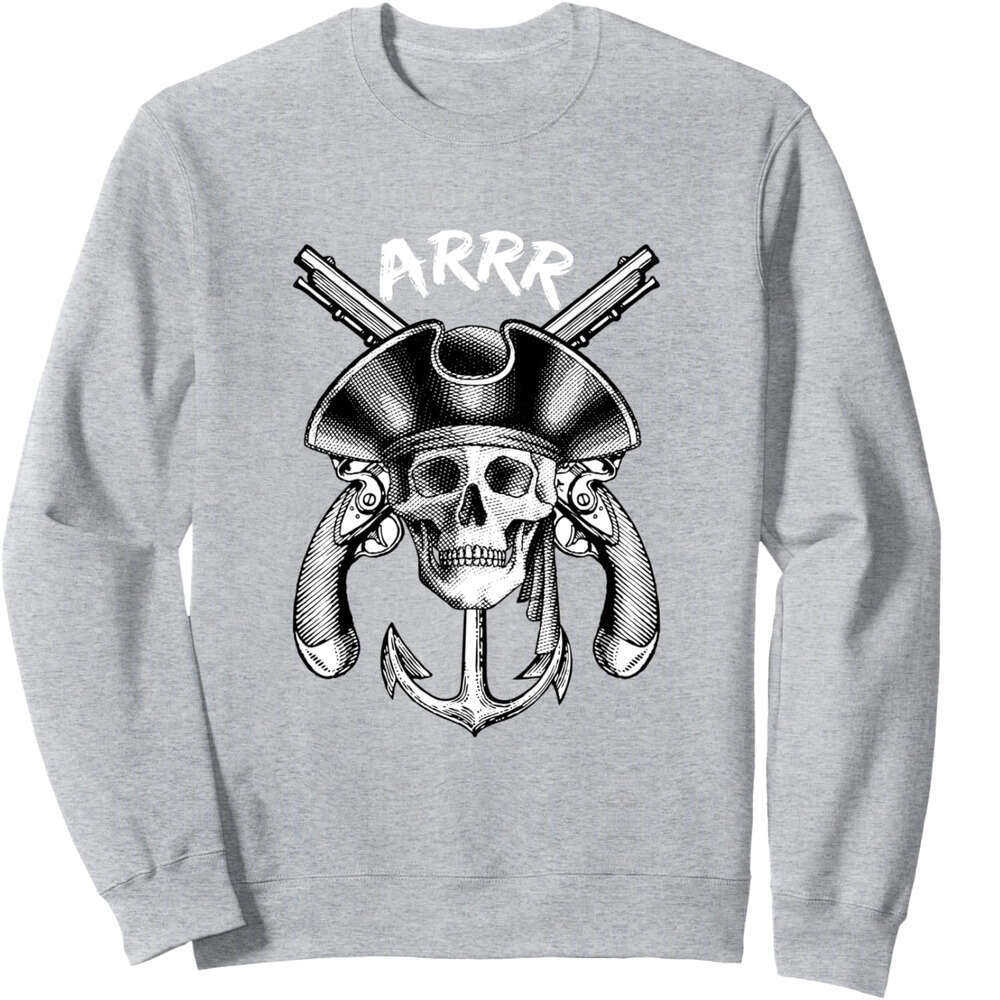 Long Sleeve Shirts for Men sweatshirt ARRR Pirtate With Pirate Skull Anchor Funny Gift Sweatshirt T shirt Tee Streetwear Casual tops clothes