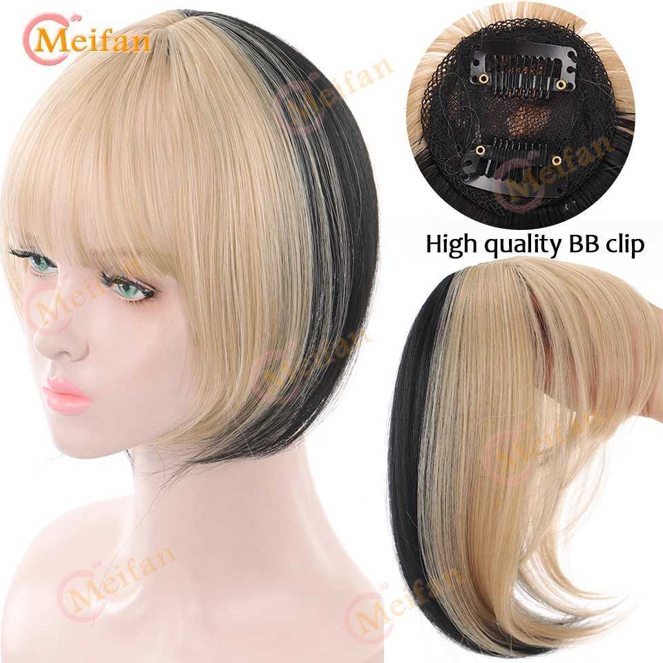 MEIFAN black matching red and pink bangs top with air bangs sandwiched at the edge of hair invisible seamless synthetic natural bangs W240817