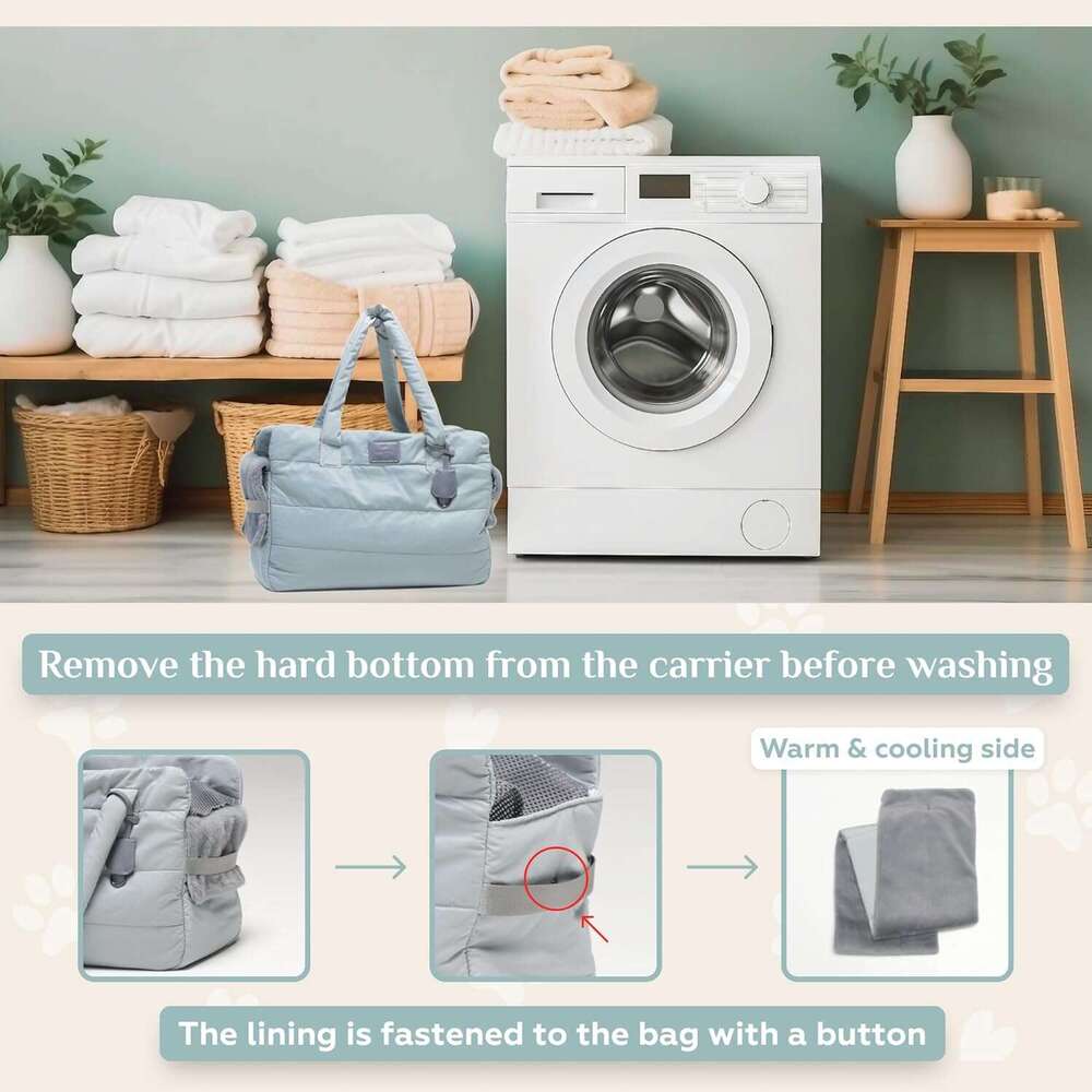 Symphony Pet Carrier Soft-Sided Cat And Small Dog Travel Bag In Light Blue - Washable Portable With Storage Pocket Easy Car Seat Installation, For Pet