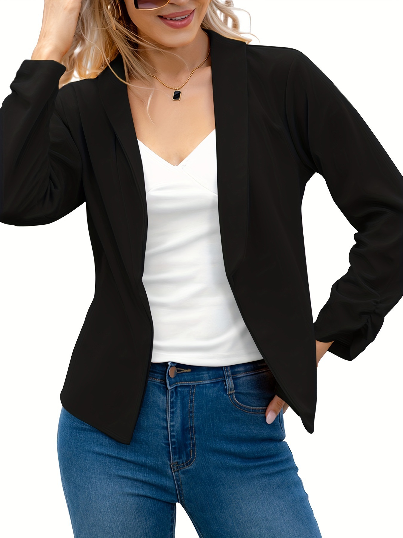 Women's 2024 Autumn Fashion Coat Double layered Flip Collar Small Suit