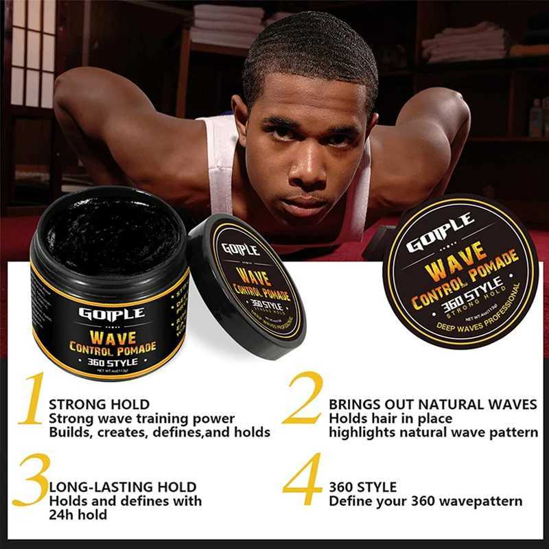 360 Style Wave Control Pomade gel Powerful Keep Moving Wave Hair Cream Mens Wax Wave Clay Silk Durable Wave Hat Set W240820