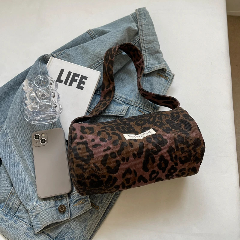 Fashion High Quality Womens Shoulder Bags Zipper Leopard Pattern Trendy Handbags Versatile Casual Bags 240821