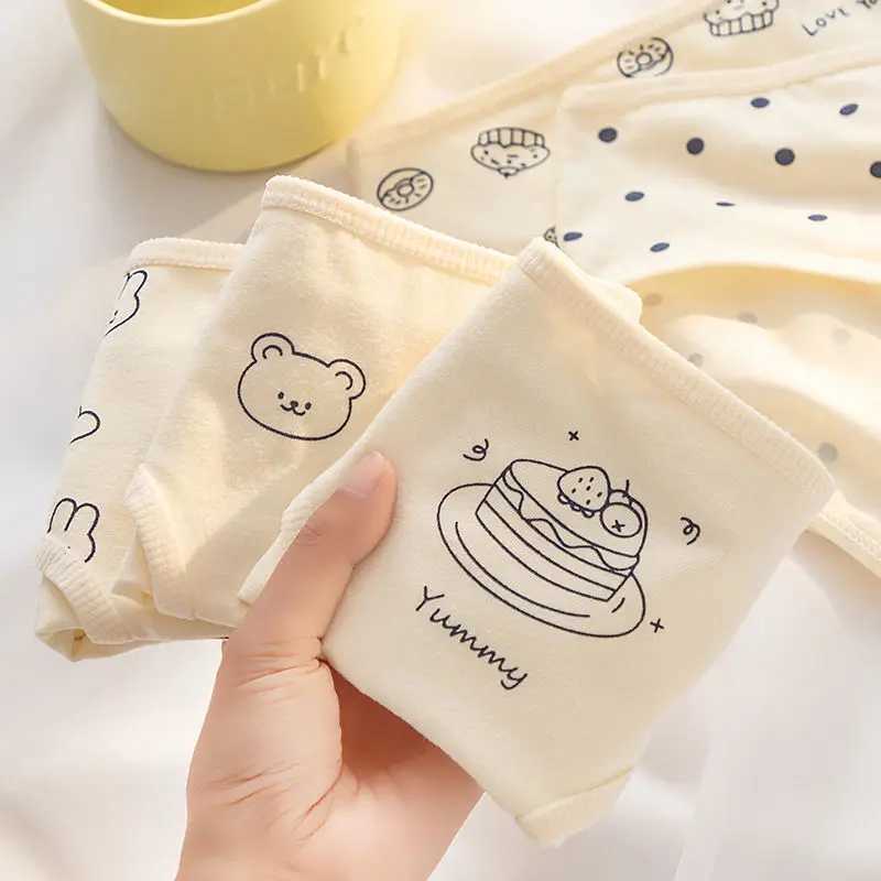 5PCS Girl Cotton Antibacterial Panties for Kid Print Soft Breathable Briefs 3+y Young Child Underwear Toddler Cute Thin Knickers Y240821