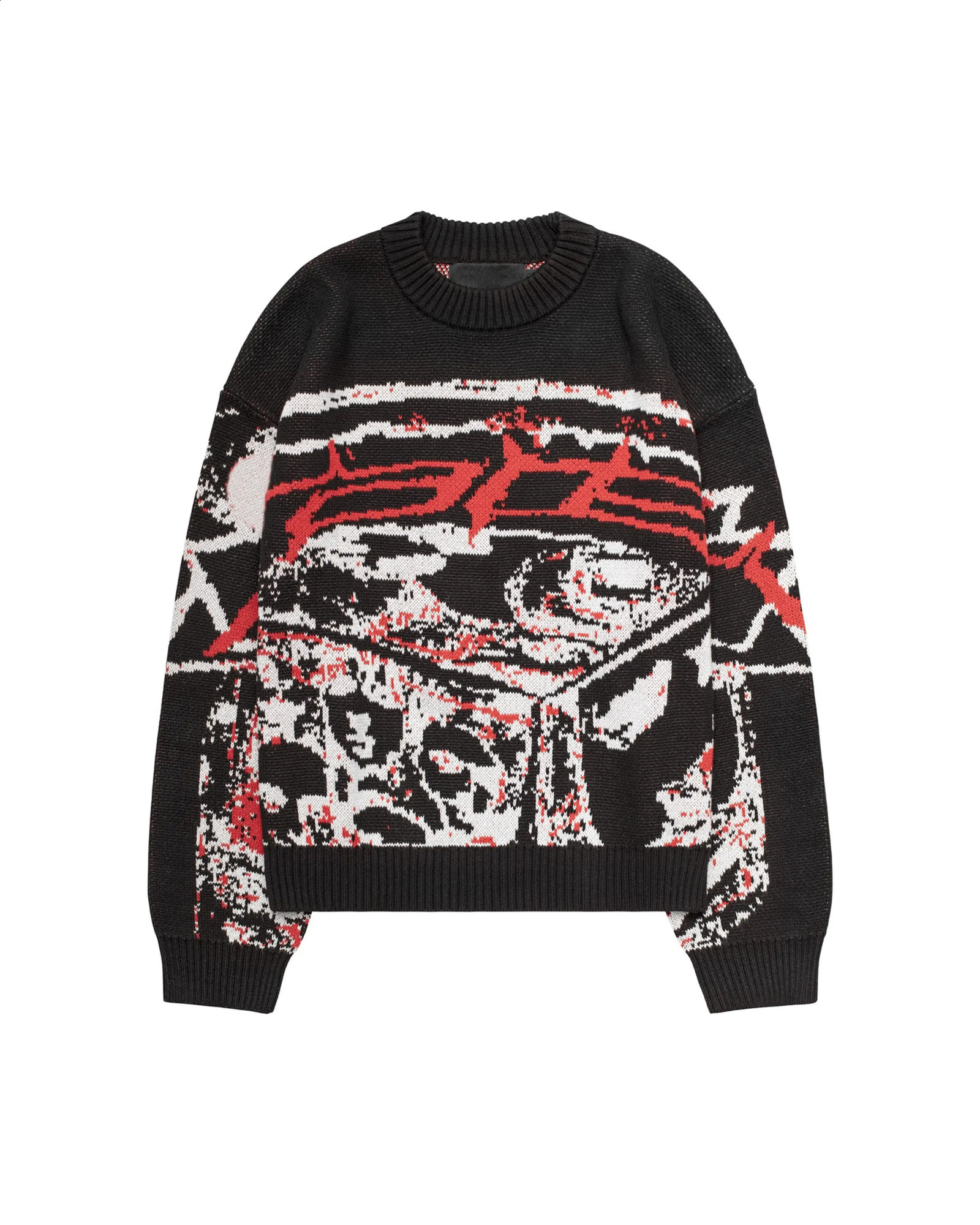 Womens Knitted Streetwear Mens Pullovers Sweaters Creative Oversized Stripes Maiden Harajuku O Neck Knitwear Men Clothing y2k 240821