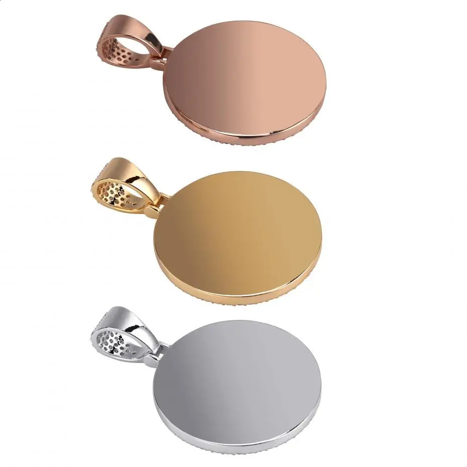 Customized po memory medal solid pendant necklace with tennis chain hip-hop jewelry personalized cubic zirconia chain gift 240808