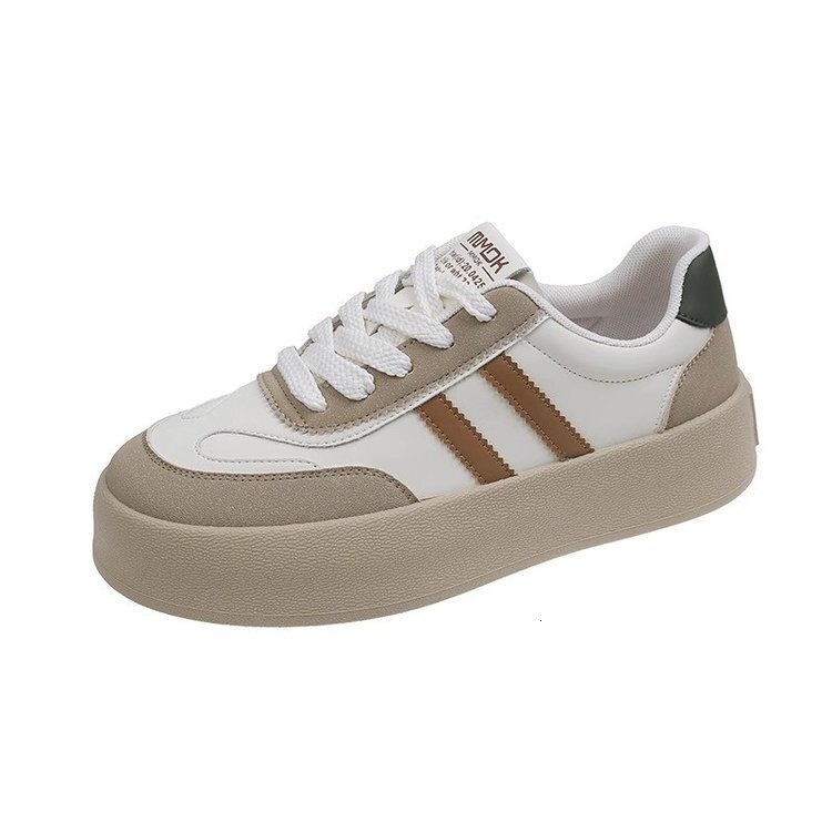 Ddmysports Korean Version Women S Thick Soled Board Autumn New Item Color Blocked Forrest Gump Lightweight Breathable Height Increasing White Shoes OU